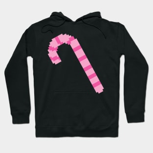 Pink Candy Cane 8 Bit Christmas Pixel Art Hoodie